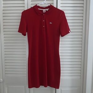 Red Lacoste polo dress